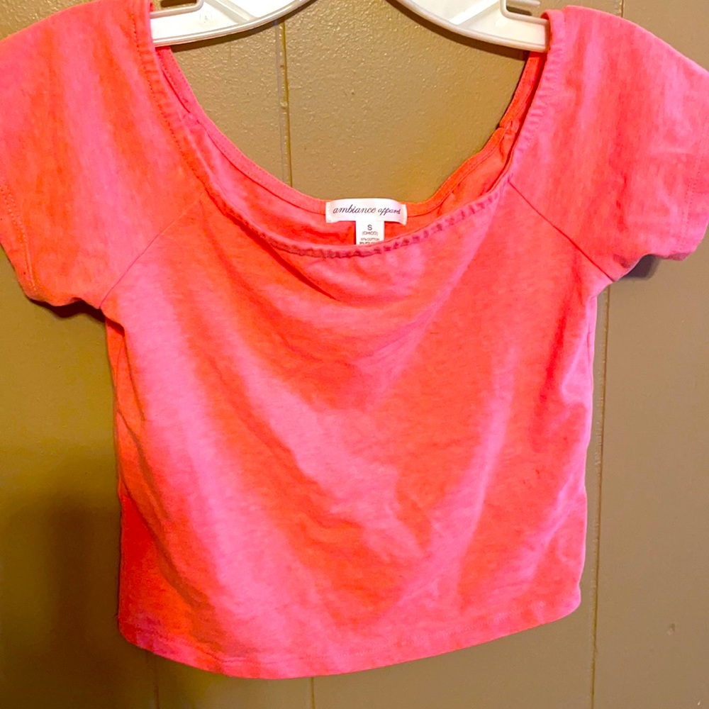 Ambiance Coral Orange Crop Top